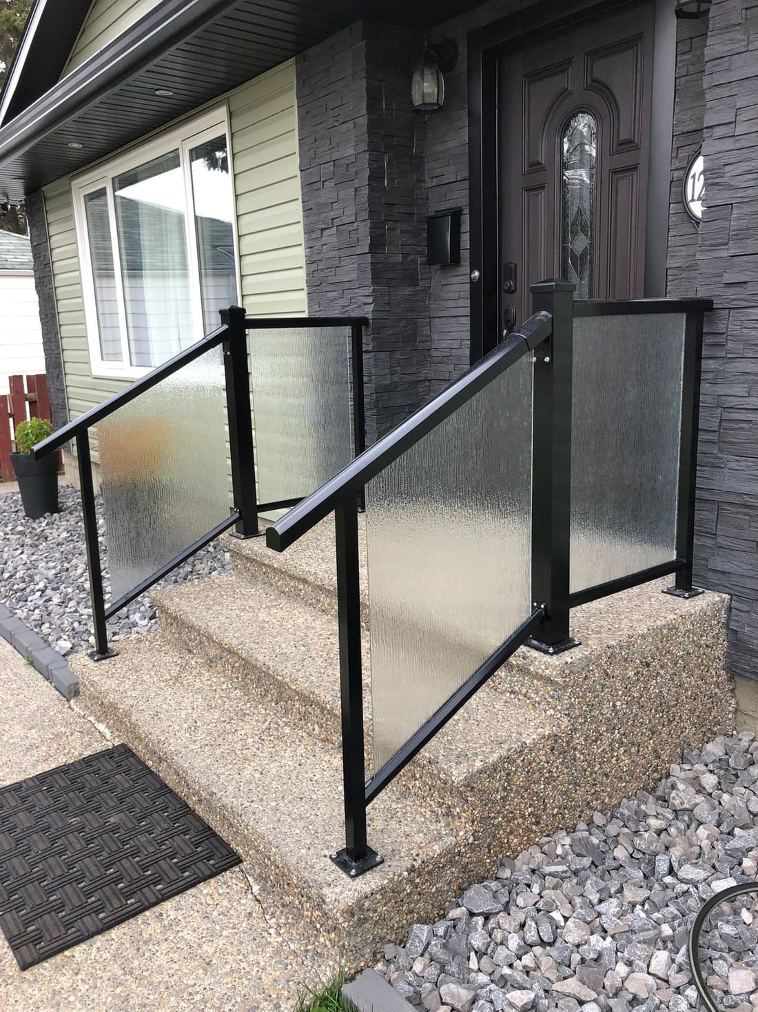 Aluminum-framed glass railing project in Edmonton — photo 4